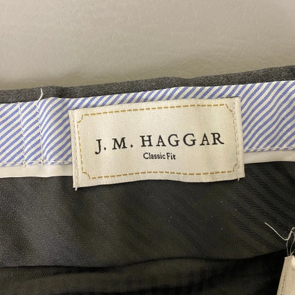 Haggar Suit Two Piece Mens 40x36W‎ Classic Fit Gray Jacket Pants Set Business